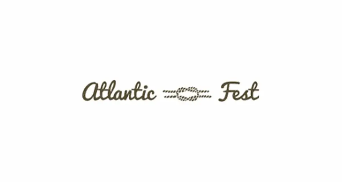 Cartel del Atlantic Fest con un nudo marinero entre las palabras.