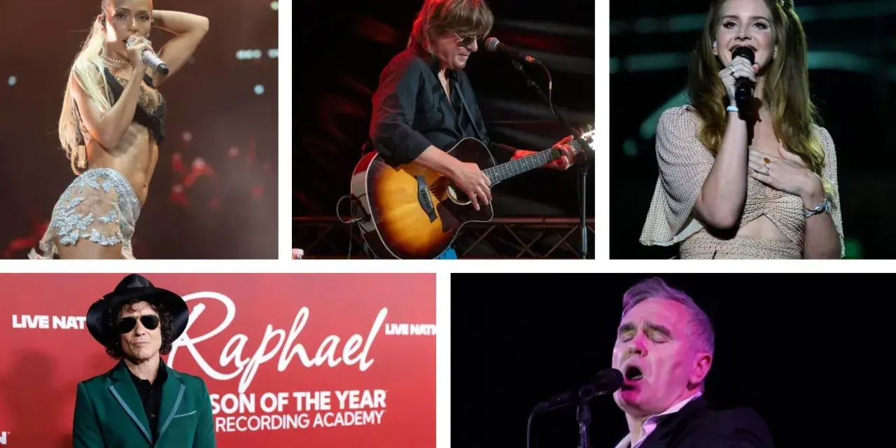 Lana del Rey España, junto a otros artistas como Raphael y Morrissey, en un collage de conciertos.