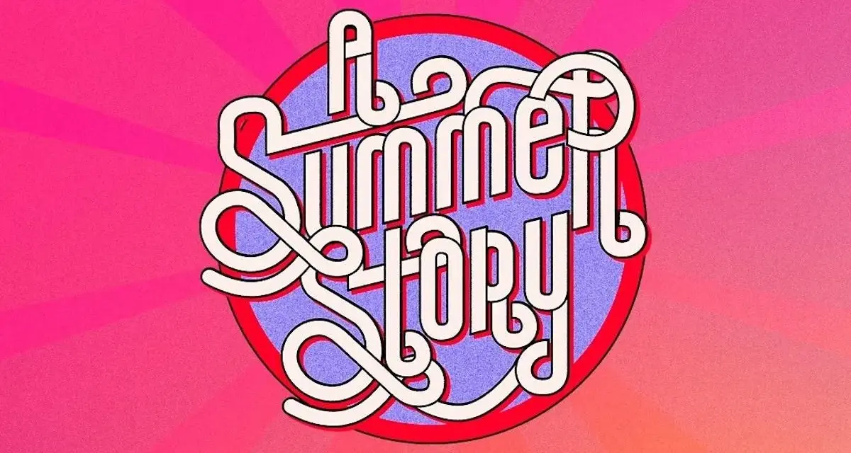 El logo "Summer Story 2026" en letras blancas y rojas sobre un fondo vibrante.