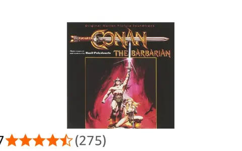 Banda sonora original de Conan el Bárbaro, con arte de Basil Poledouris.