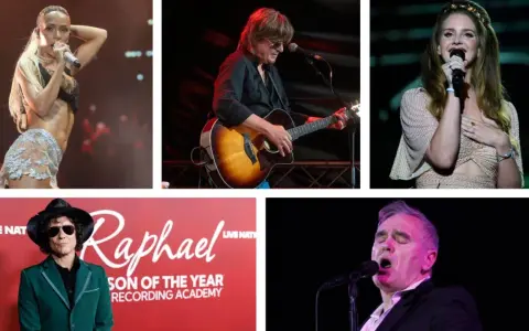 Lana del Rey España, junto a otros artistas como Raphael y Morrissey, en un collage de conciertos.
