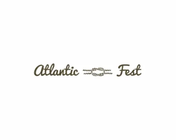 Cartel del Atlantic Fest con un nudo marinero entre las palabras.
