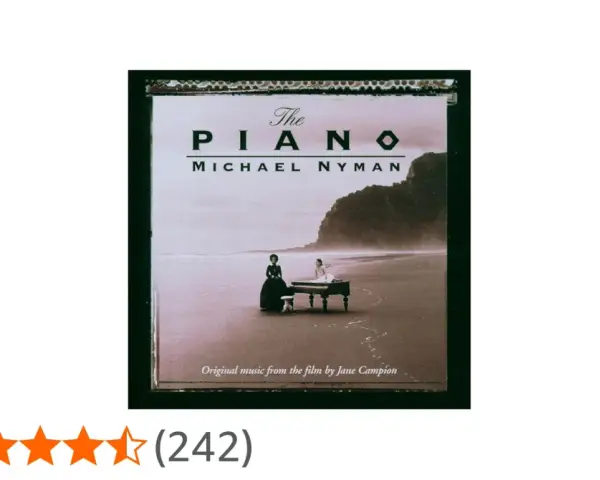 Banda sonora de "El Piano" de Michael Nyman, con dos mujeres junto a un piano en la playa.