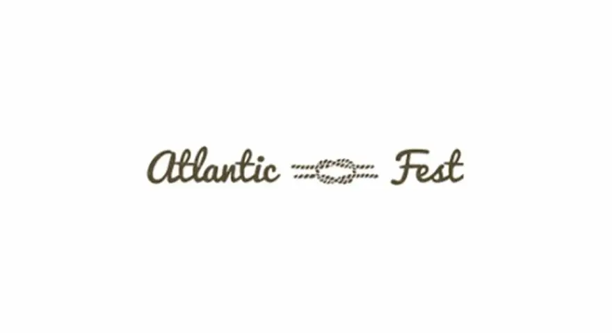 Cartel del Atlantic Fest con un nudo marinero entre las palabras.