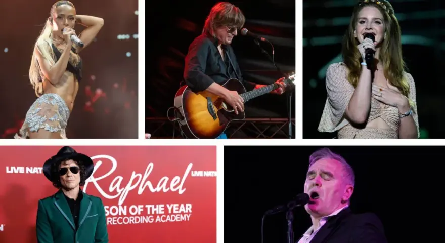 Lana del Rey España, junto a otros artistas como Raphael y Morrissey, en un collage de conciertos.