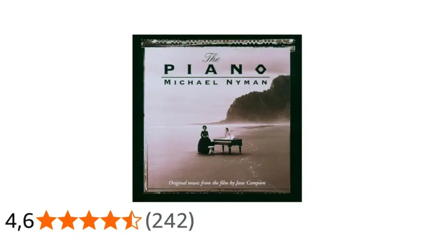 Banda sonora de "El Piano" de Michael Nyman, con dos mujeres junto a un piano en la playa.